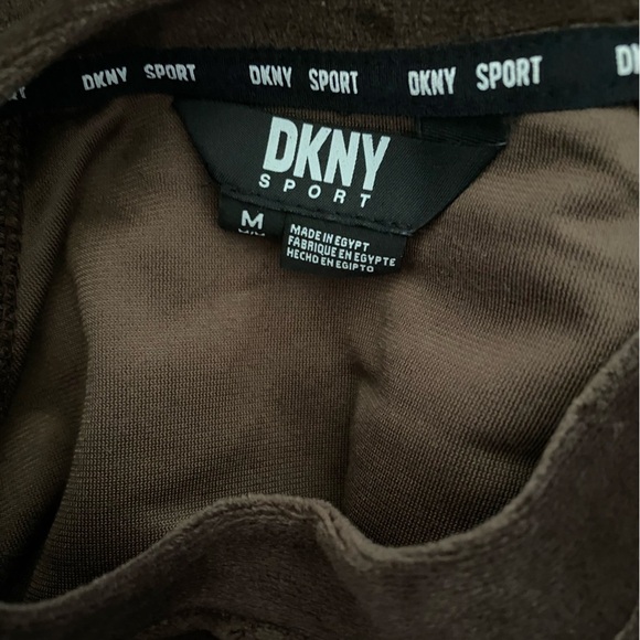 DKNY Sport Long Sleeve Brown Velour Crewneck Pullover Sweatshirt NWT Size M - Picture 5 of 7